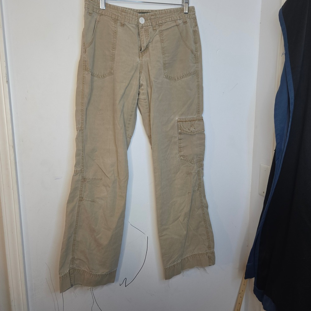 Eddie Bauer Womens Tan Cargo‎ Pants Specially Dyed Cotton Gorpcore Size 4 31x30